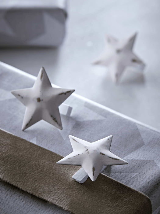 Six Whitewashed Star Pegs