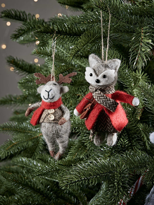 Hanging Felt Fox & Deer