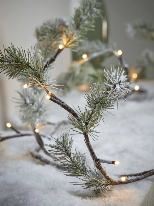 Frosted Pine Indoor Outdoor Light Up Garland