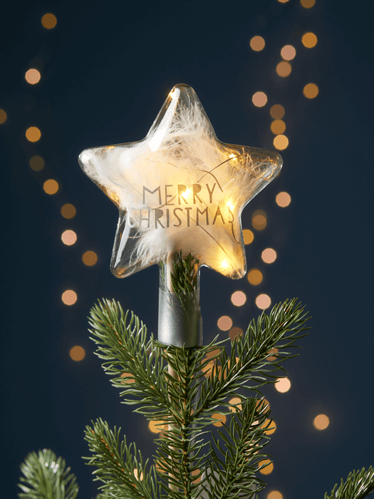Light Up Glass Star Tree Topper