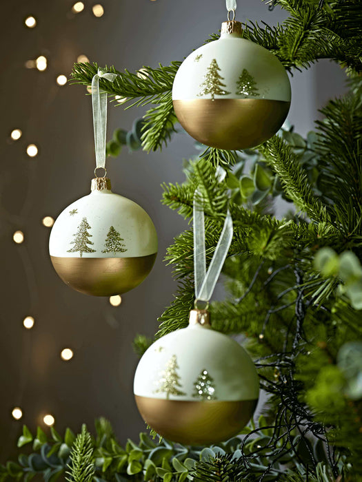 Six Gold Dipped Tree Baubles