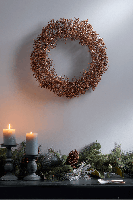Faux Copper Gypsophilia Wreath