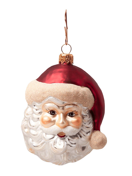 Handblown Glass Decoration - Santa Head