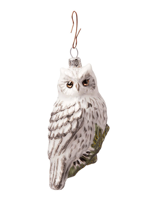 Handblown Glass Decoration - Snowy Owl