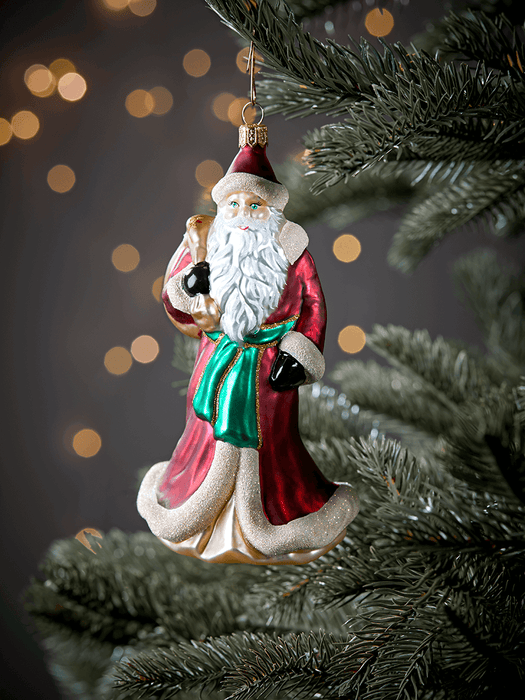 Handblown Glass Decoration - Standing Santa