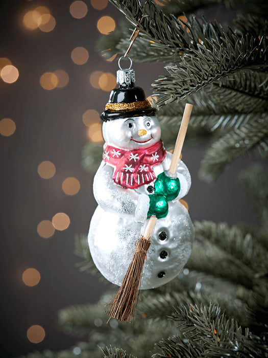 Handblown Glass Decoration - Snowman