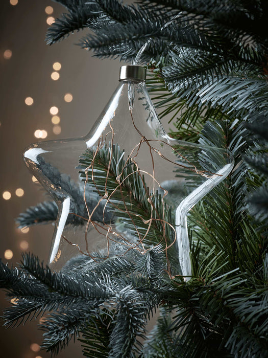 Lit Copper Star Bauble
