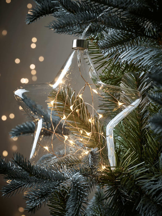 Lit Copper Star Bauble