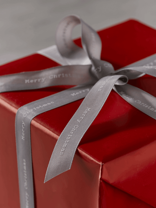 Grey Merry Christmas Ribbon