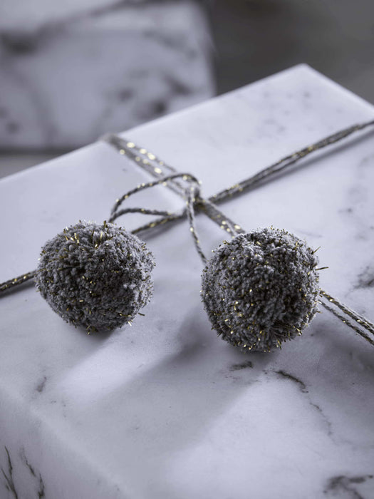 Grey & Gold Pom Poms