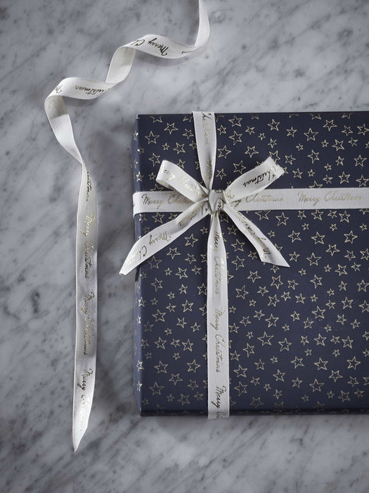 Merry Christmas Cotton Ribbon - Gold