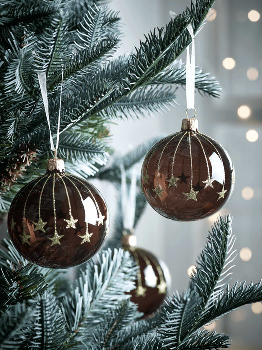Six Shooting Star Baubles - Dark Chocolate