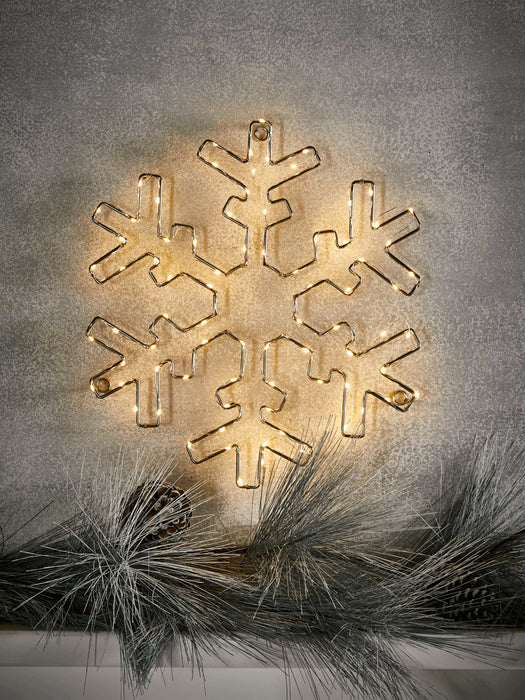 Lit Wire Snowflake Silhouette