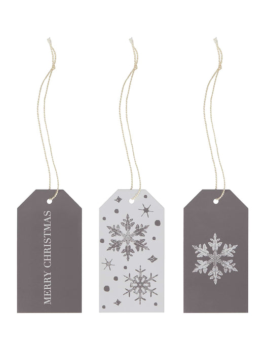 Grey Snowflakes Gift Tags