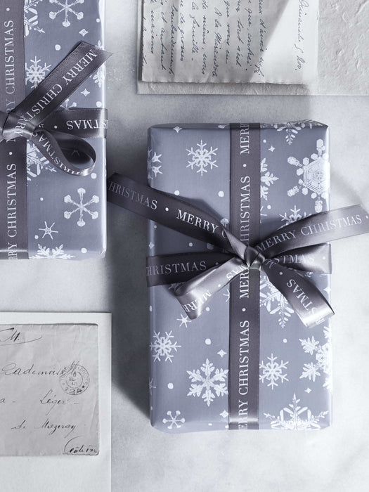 Grey Snowflakes Wrapping Paper