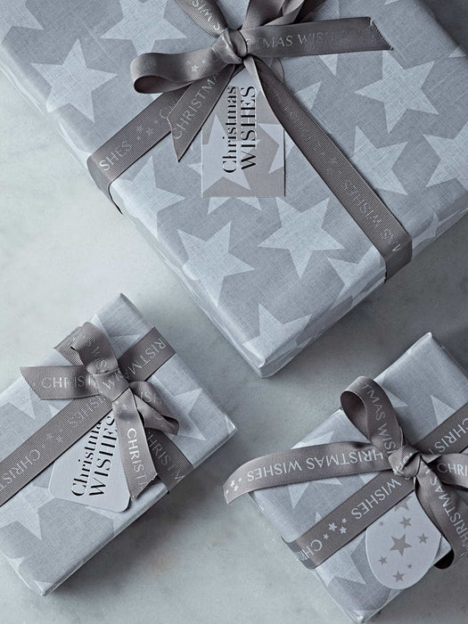 Stars Wrapping Paper - Light Grey