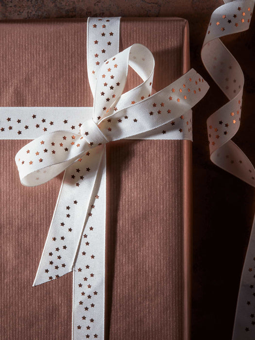 Starry Foiled Ribbon - Copper