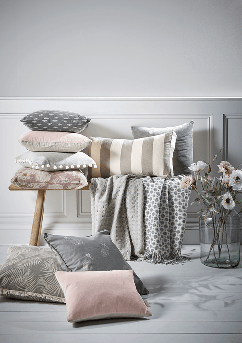 Cross Pattern Soft Wool Throw - Grey