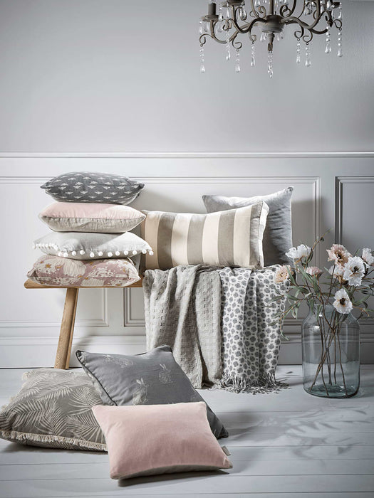 Bumble Bee Print Cushion - Grey