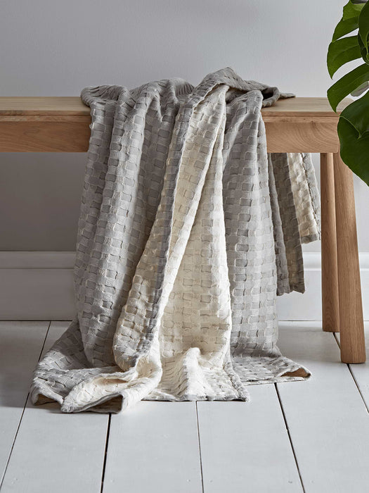 Cotton Waffle Throw- Grey