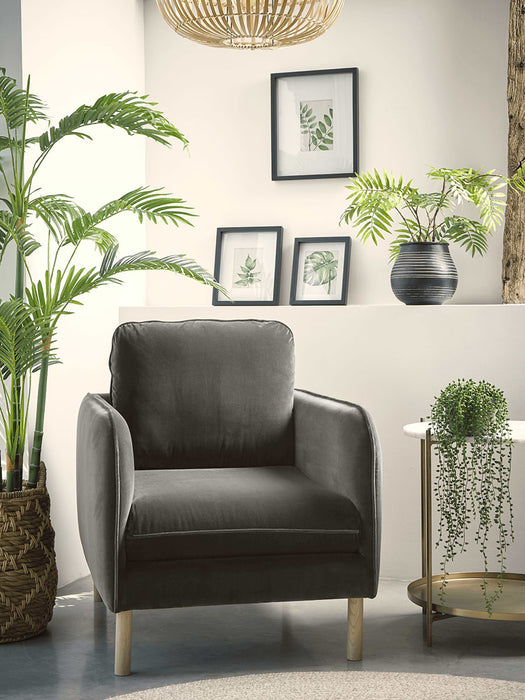 Scandi Armchair Navy Cotton Velvet