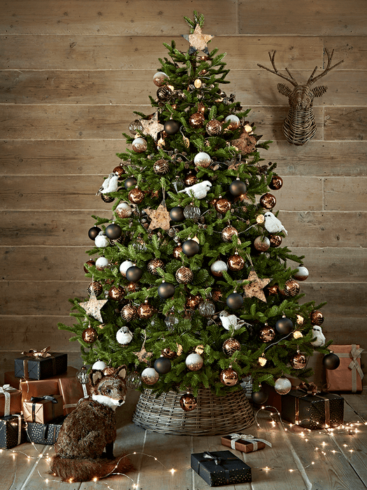 Six Ombre Sequinned Baubles - Copper