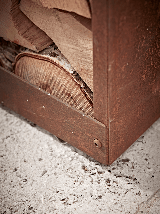 Rusty Outdoor Log Holder