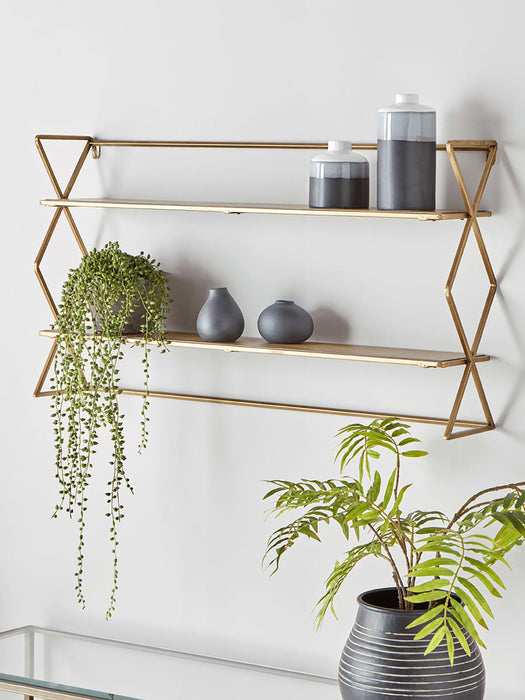 Burnished Brass Shelves