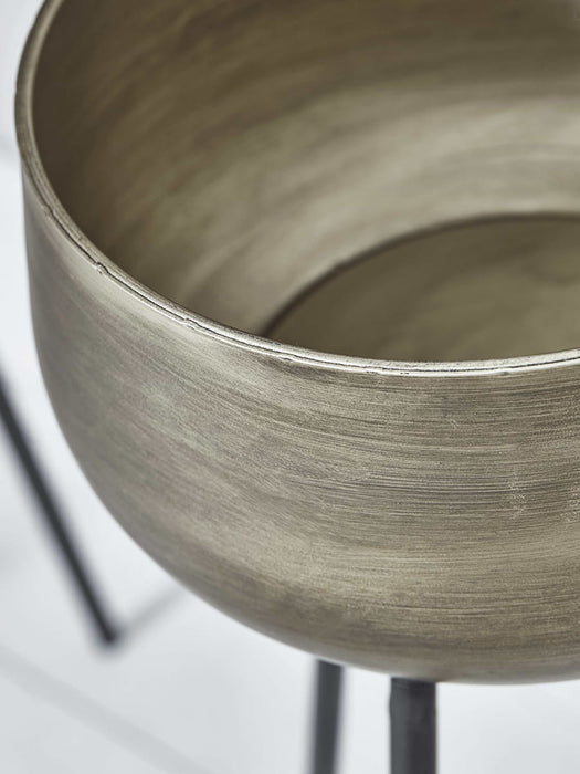 Two Brushed Gold Standing Planters