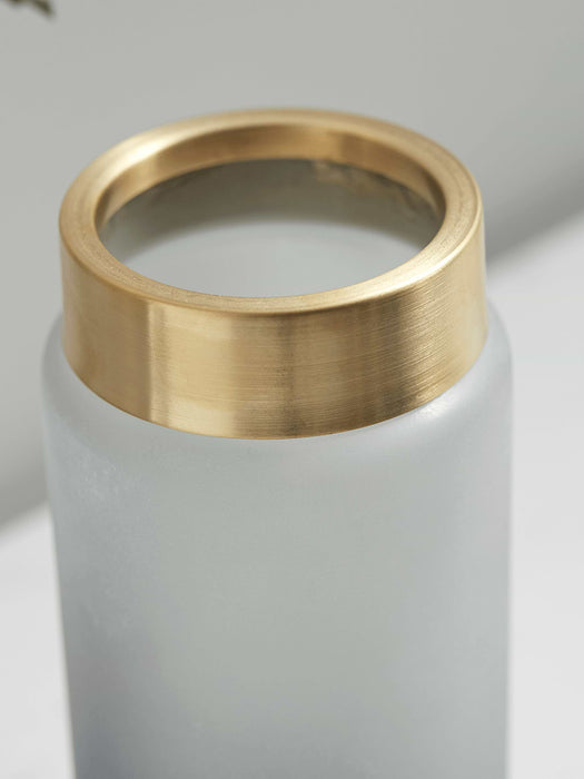 Two Gold & Grey Frosted Vases