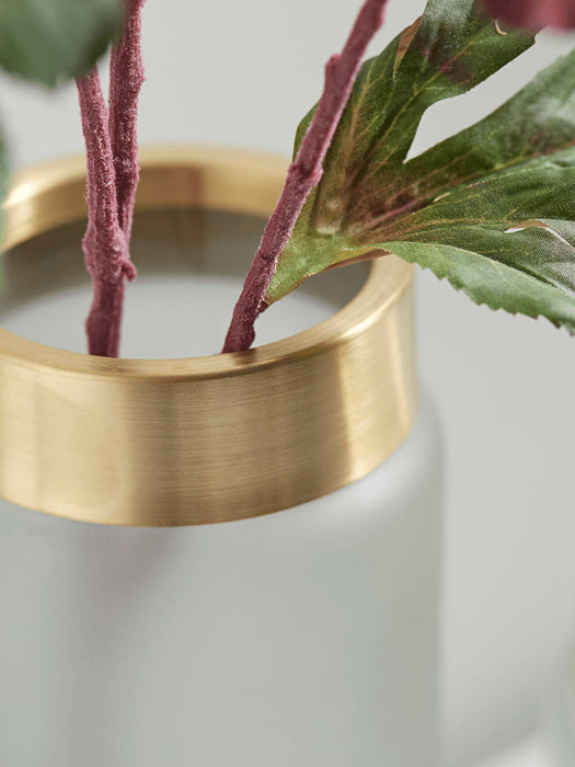 Two Gold & Grey Frosted Vases