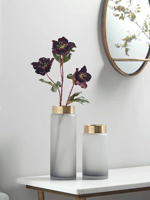 Two Gold & Grey Frosted Vases