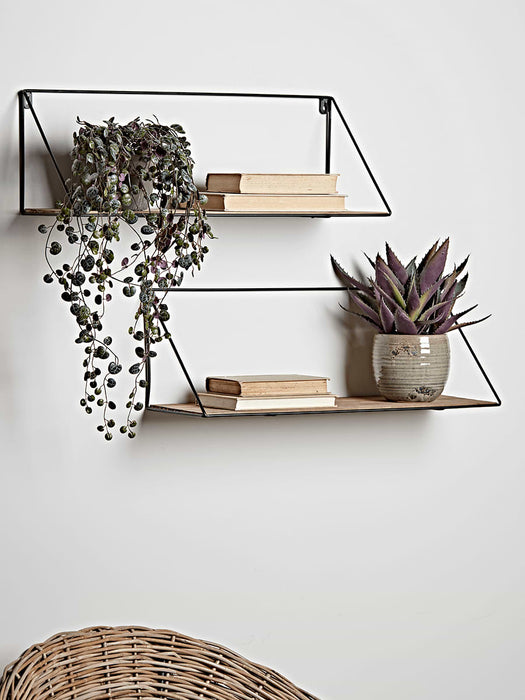 Two Industrial Wood & Metal Shelves - Large