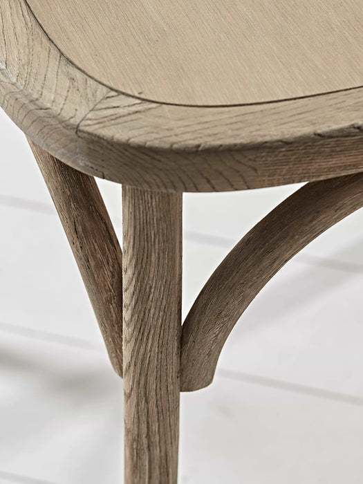 Two Weathered Oak Cross Back Dining Chairs