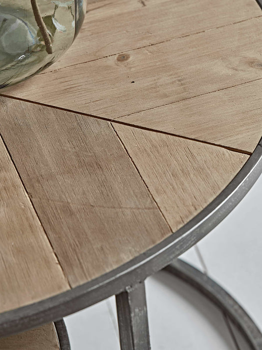 Two Nesting Parquet Topped Side Tables