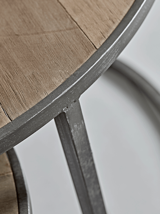 Two Nesting Parquet Topped Side Tables