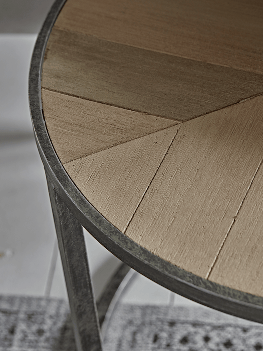 Two Nesting Parquet Topped Side Tables