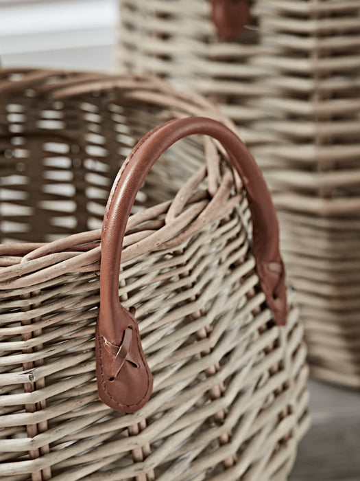 Two Woven Rounded Baskets