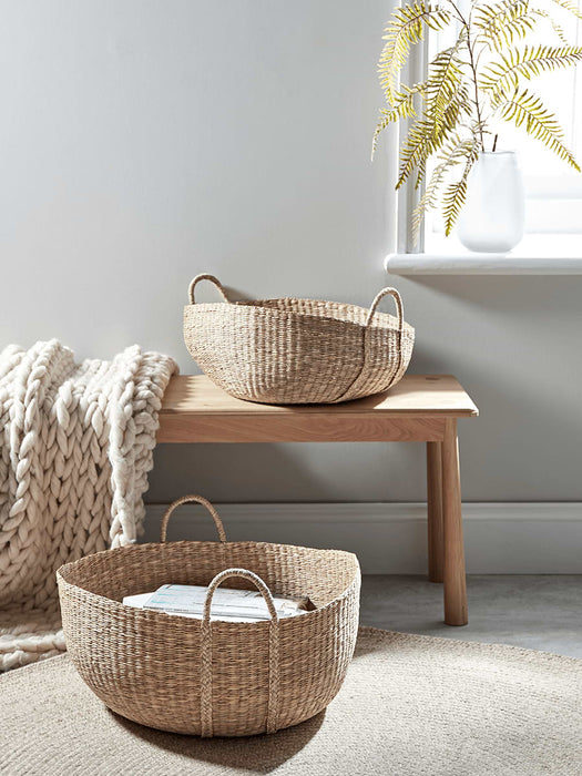 Two Shallow Seagrass Baskets