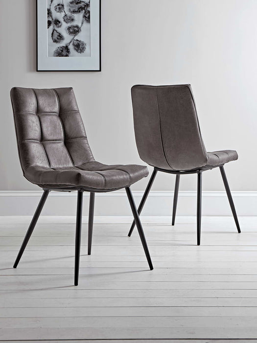 Two Soho Dining Chairs - Carbon