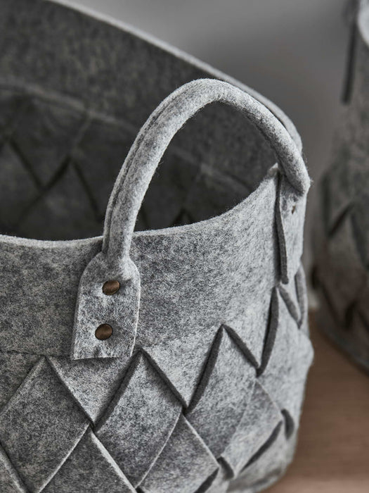 Three Felt Chevron Storage Bags