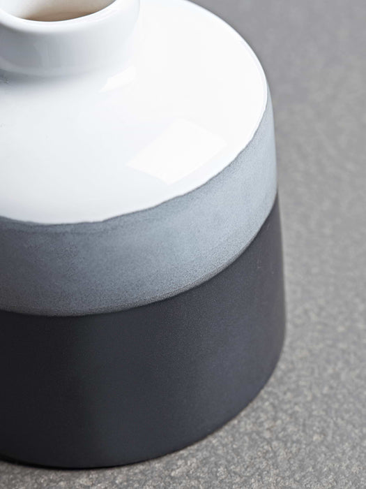 Three Monochrome Dipped Vases