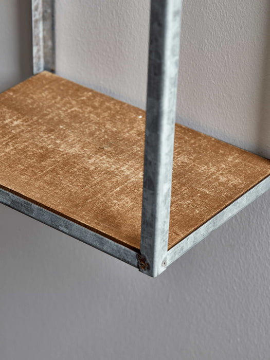 Three Galvanized Metal Box Shelves