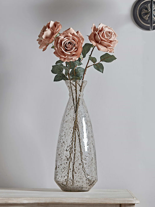 Three Faux Rose Stems - Dusky Blush