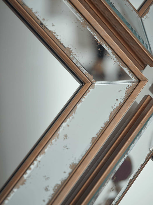Four Antiqued Glass Framed Mirrors