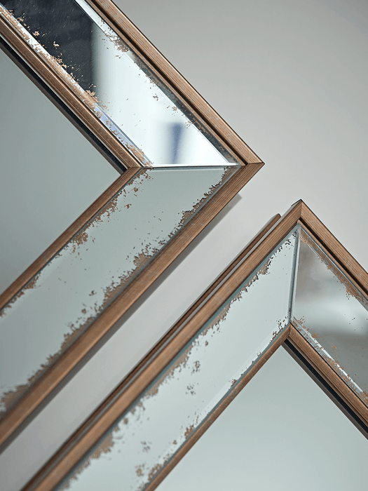 Four Antiqued Glass Framed Mirrors