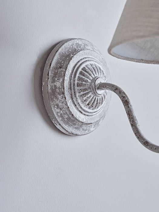 Antique Effect Wall Light - Whitewashed