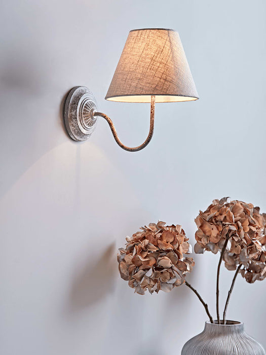Antique Effect Wall Light - Whitewashed