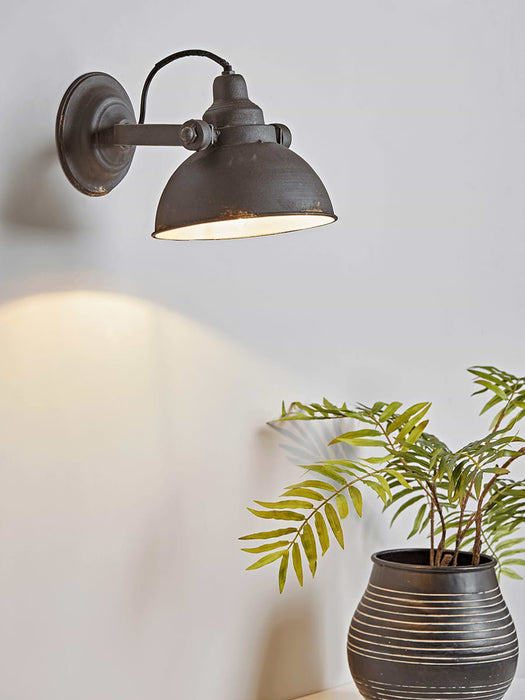 Aged Industrial Wall Light