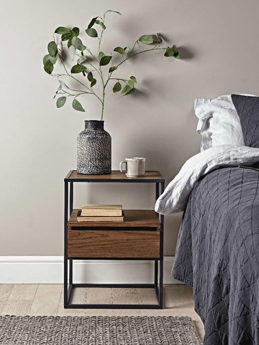 Industrial Wooden Bedside Table
